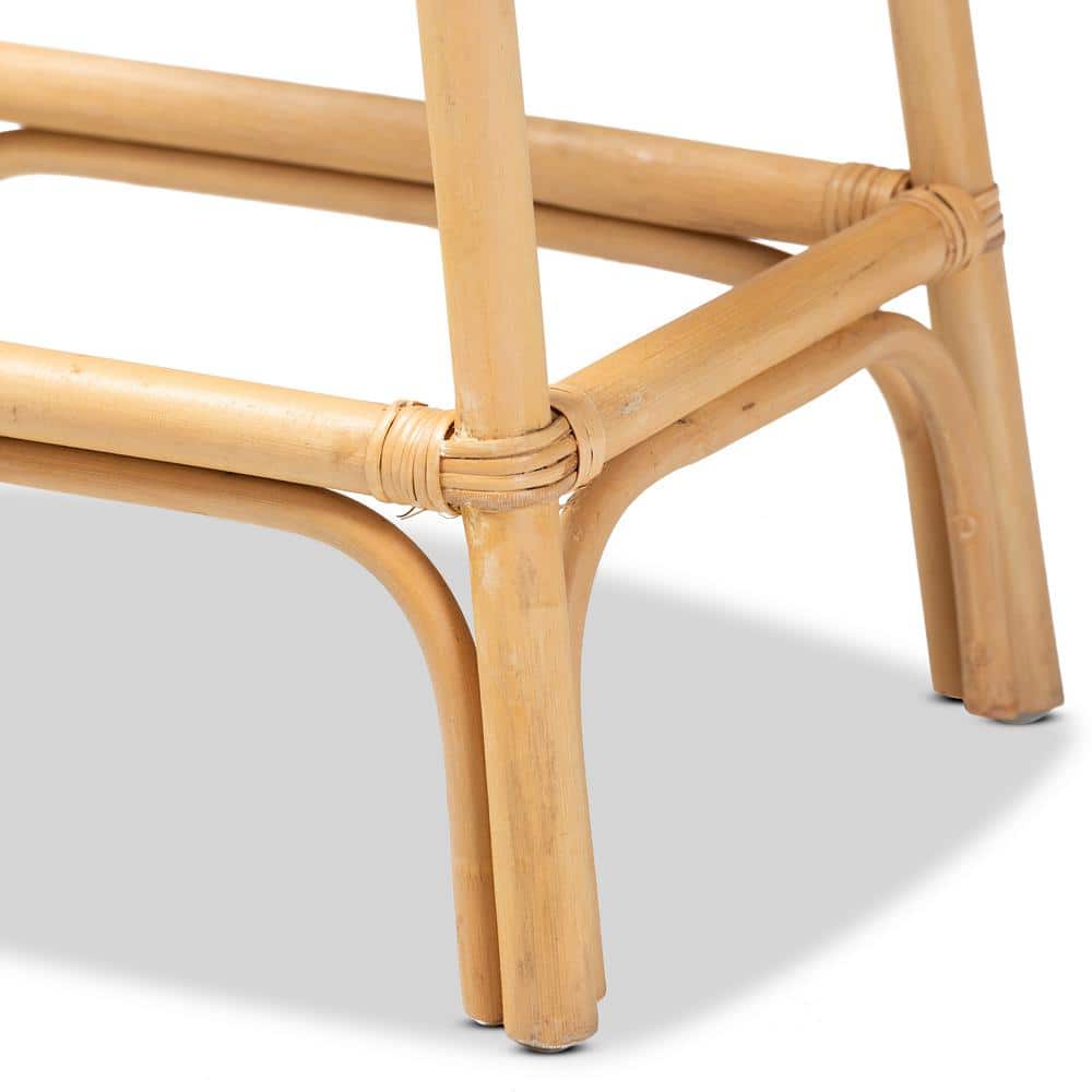 Elgon Natural Brown Rattan Curved Counter Stool