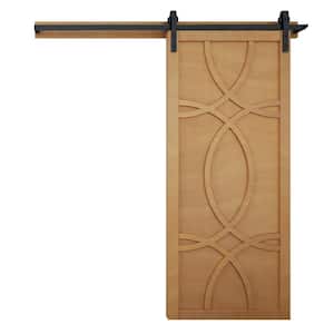 30 in. x 84 in. The Hollywood Sands Wood Sliding Barn Door with Hardware Kit in Black