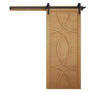 30 in. x 84 in. The Hollywood Sands Wood Sliding Barn Door with Hardware Kit in Stainless Steel