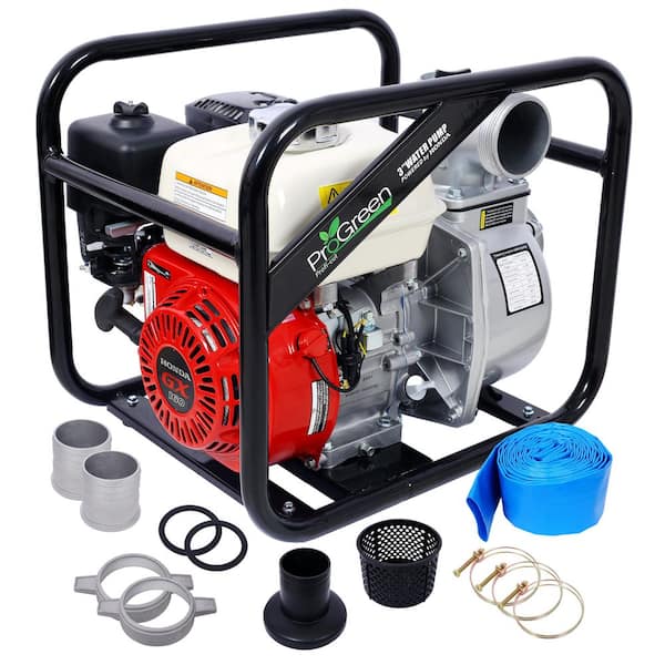 Water Pump 3 in. 264Gpm, 163cc Honda GX160 Engine, 3 in. NPT