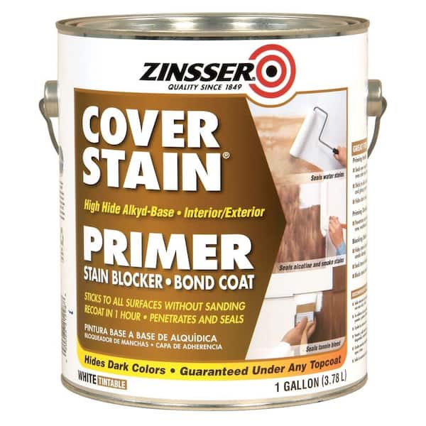 Zinsser Cover Stain 1 gal. White High Hide Alkyd-Base Interior/Exterior Primer and Sealer (2-Pack)