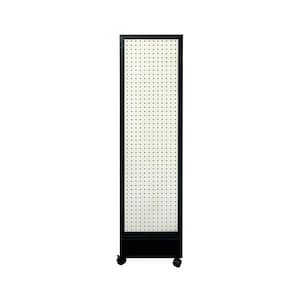 56.50 in. H x 14.37 in. W Four Sided Rotating Pegboard Display Stand, MDF and Aluminum Alloy for Craft Display in Black