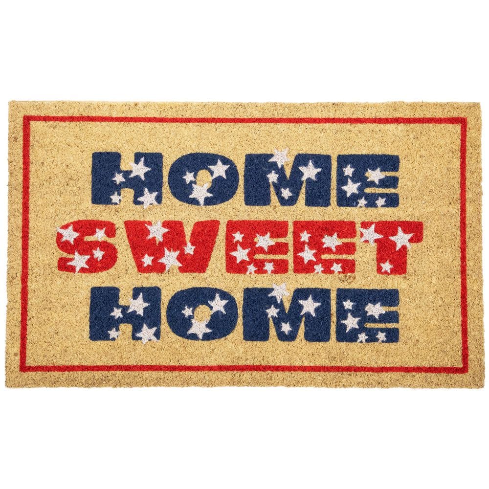 "Red and Blue Americana Home Sweet Home Coir Outdoor Doormat 18"" x 30""" price history on PriceWatchPro