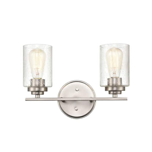 14.25 in. 2-Light Satin Nickel Vanity Light