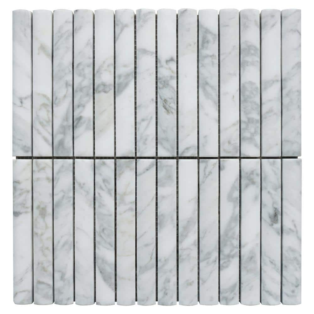 White Marble Linear Mosaic Tile for Wall and Floor