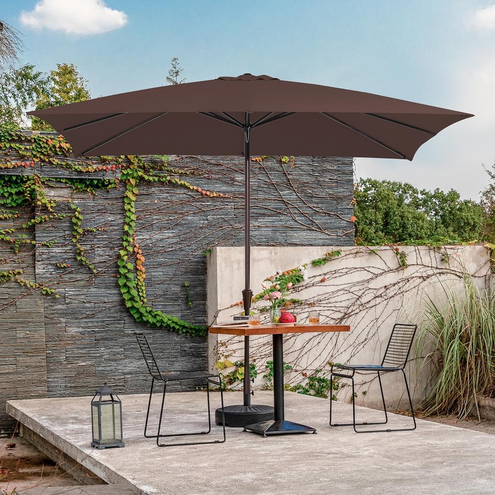liquor patio umbrellas Printed Market Umbrella Frame and Canopy / 22lb Heavy Duty Base & Waterbag The heavy duty 45mm hexagonal aluminum post has four adjustable height settings and an easy Auto Slider pole which makes setting up the Umbrella a breeze PHI VILLA 13ft Large Patio