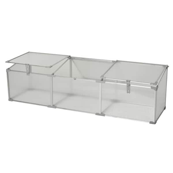 Outsunny 21 in.W x 71 in.D x 20.25 in.H Aluminum Frame Mini Greenhouse Kit w/ Adjustable Roof Opening & Efficient Heat Retention