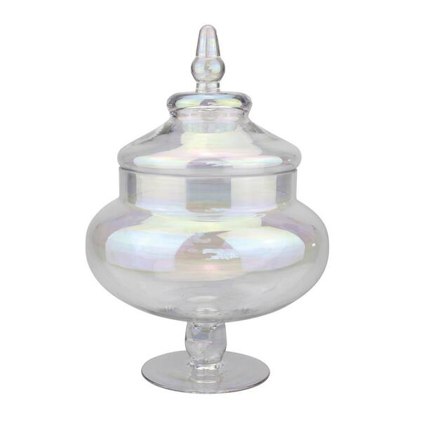 Stonebriar Collection 8 in. x 12 in. Clear Luster Glass Apothecary Jar