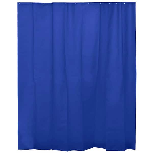 Unbranded Solid Eva 71 in. x 78 in. Navy Blue Bath Shower Curtain