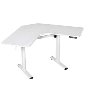 Modern 65.75 in. V-Shaped White Standing Desk
