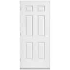 36 in. x 80 in. Utility 6-Panel Right-Hand Outswing Primed Steel Prehung Front Exterior Door