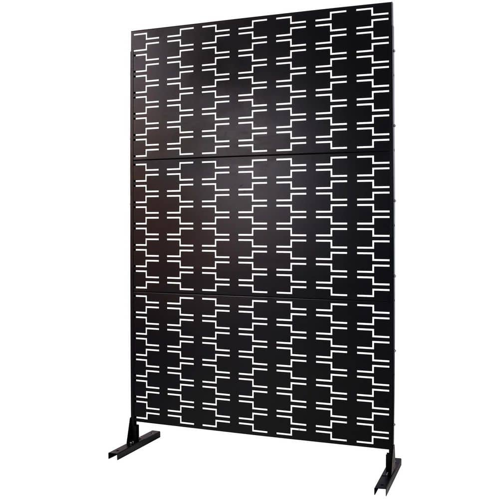 76 in. H x 48 in. W Black Steel Outdoor Privacy Fence Screen for Deck Balcony Patio price history on PriceWatchPro