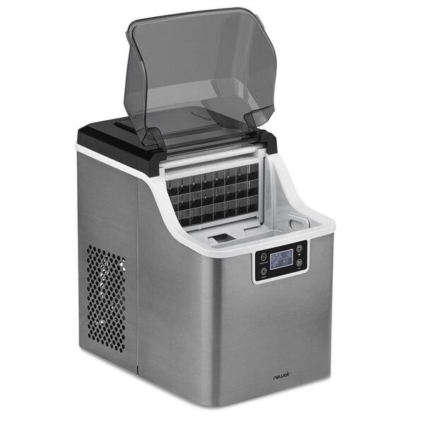 NewAir 11 in. 26 lb. Nugget Countertop Portable Ice Maker in Stainless  Steel with Soft Chewable Pebble Pellet Ice & Self Clean NIM026SSN0 - The  Home Depot