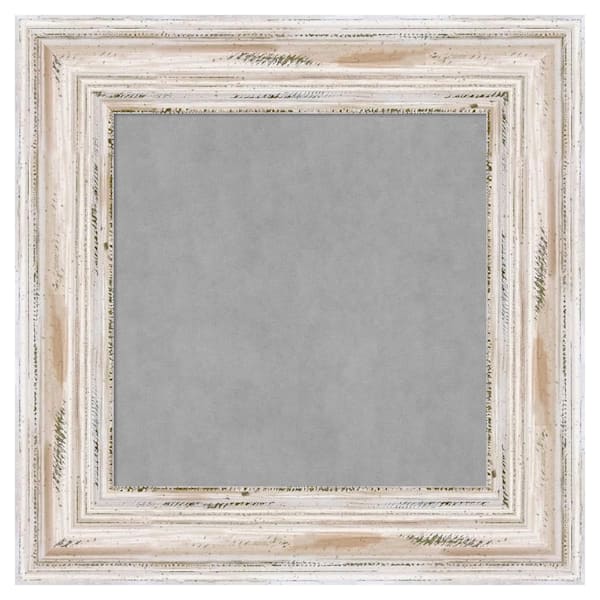 Amanti Art Alexandria White Wash 17 in. x 17 in. Framed Magnetic Board