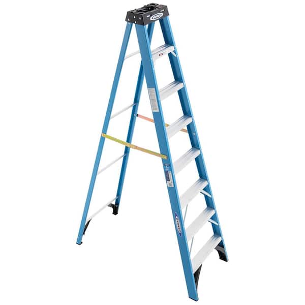 Werner 8 ft. Fiberglass Step Ladder with 250 lb. Load Capacity Type I Duty Rating