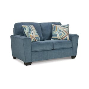 38 in. Multicolor Solid Print Polyester 2-Seater Loveseat with 2 Pillows