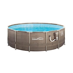 14 ft. x 48 in. Round 45 in. Deep Metal Frame Pool with Ladder and Skimmer Pump