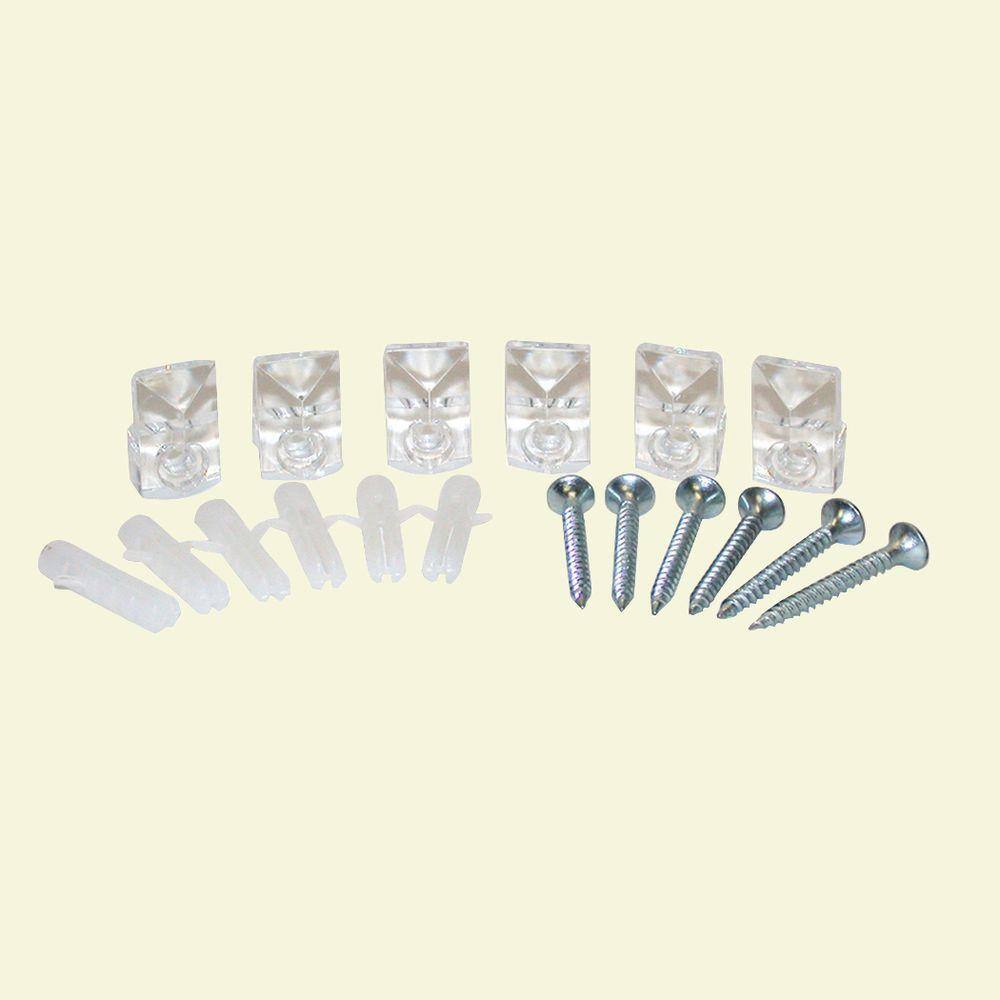 Glacier Bay 4 mm Plastic Mirror Clip with Screws 5019 - The Home Depot