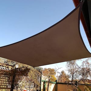 10 ft. x 10 ft. 185 GSM Brown Square UV Block Sun Shade Sail for Yard and Swimming Pool etc.