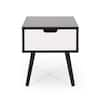 Noble House Penway 15.5 in. x 16.75 in. Black Square Wood End Table with Drawers 70586