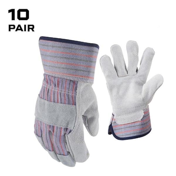 FIRM GRIP Large Suede Leather Palm General Purpose Gloves (10-Pack