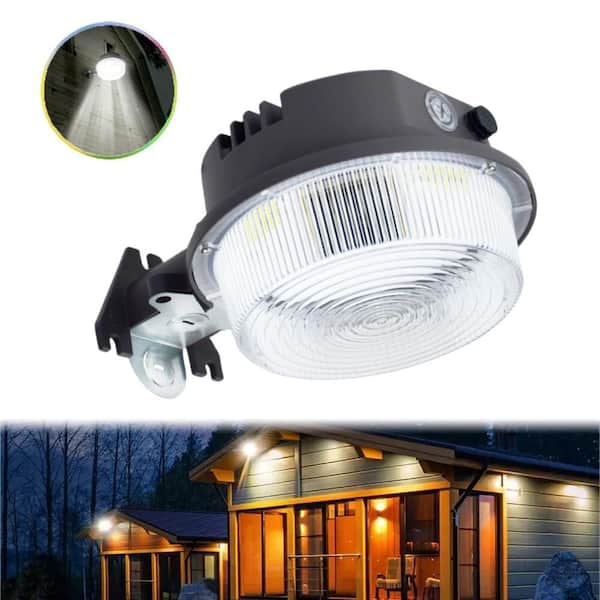 150-Watt Equivalent 4000-Lumen Bronze 120° Dusk to Dawn Commercial Area Lights Outdoor Integrated LED Flood Light