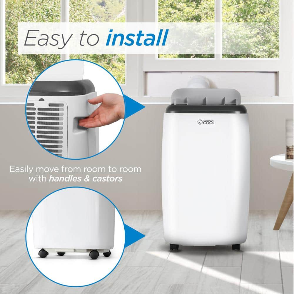 Commercial Cool 10,000 BTU White Portable Air Conditioner with Heat and Remote