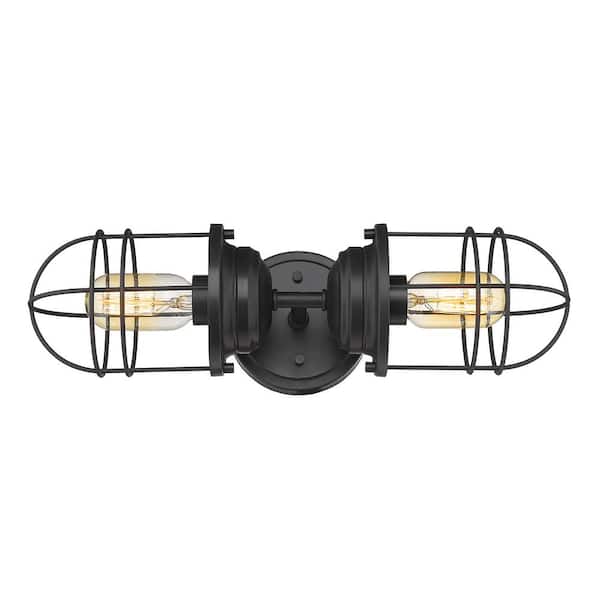 Seaport 4.625 in. 2-Light Matte Black Sconce