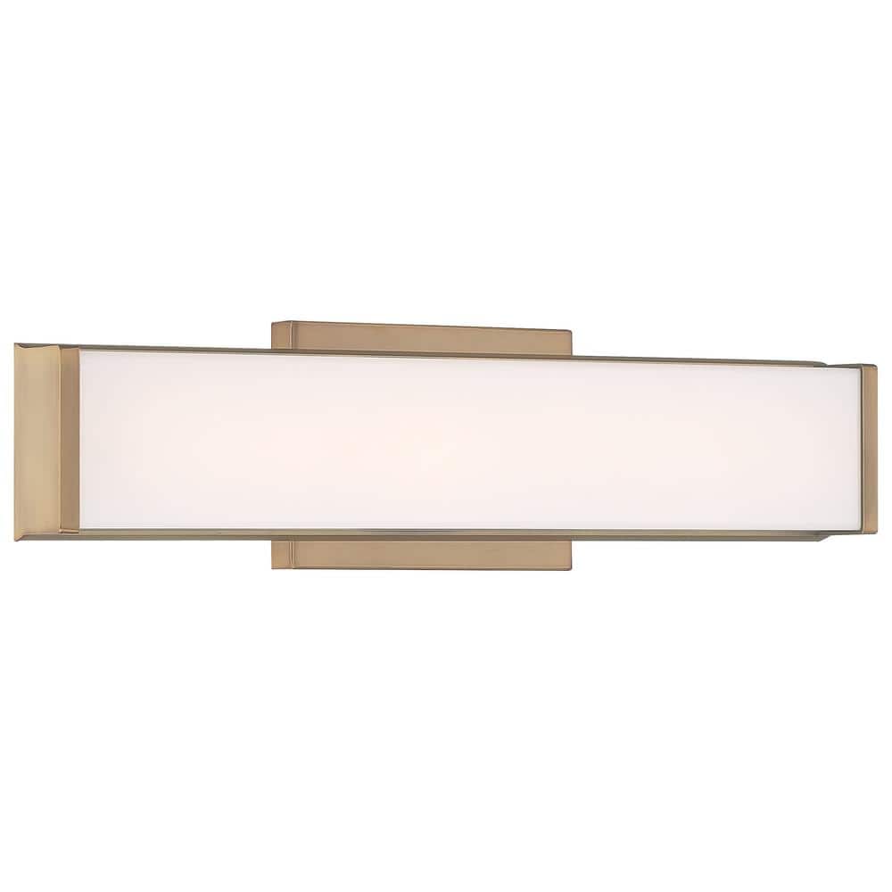 Citi 18 in. 1-Light Antique Brushed Brass LED Vanity Light