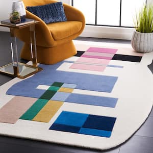 Fifth Avenue Ivory/Blue 5 ft. x 8 ft. Abstract Geometric Area Rug