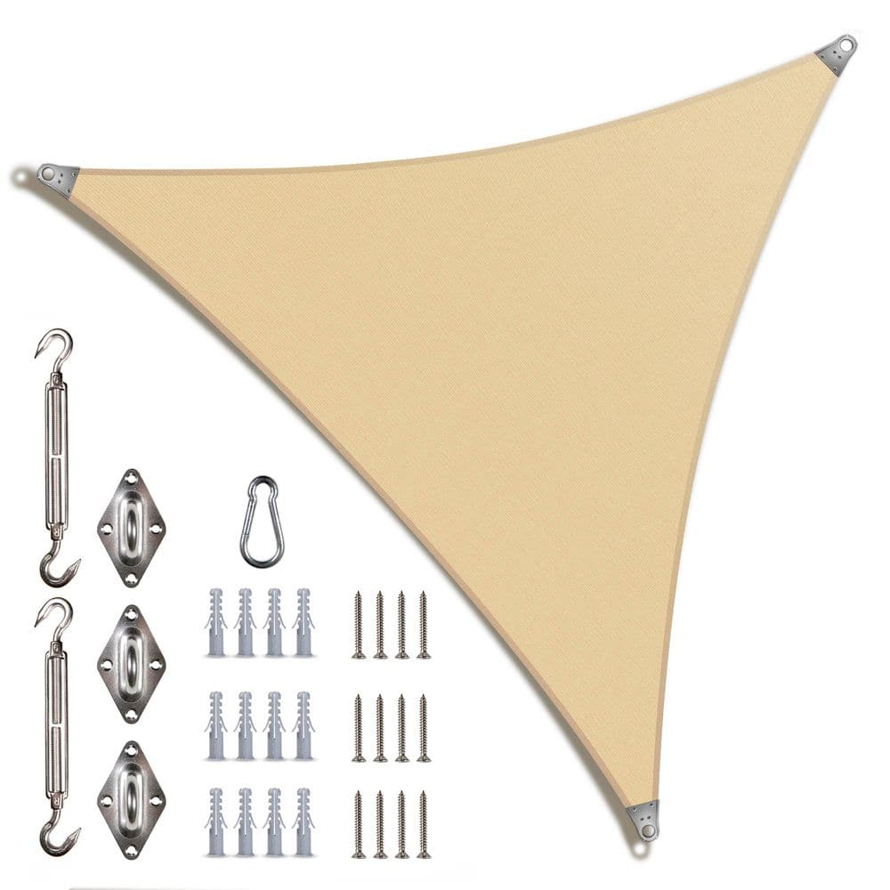 Super Ring 18 ft. x 18 ft. x18ft. Triangle Sun Shade Sail with Hardware Kit-Beige price history on PriceWatchPro