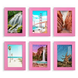Textured 5 in. x 7 in. Pink Picture Frame (Set of 6)