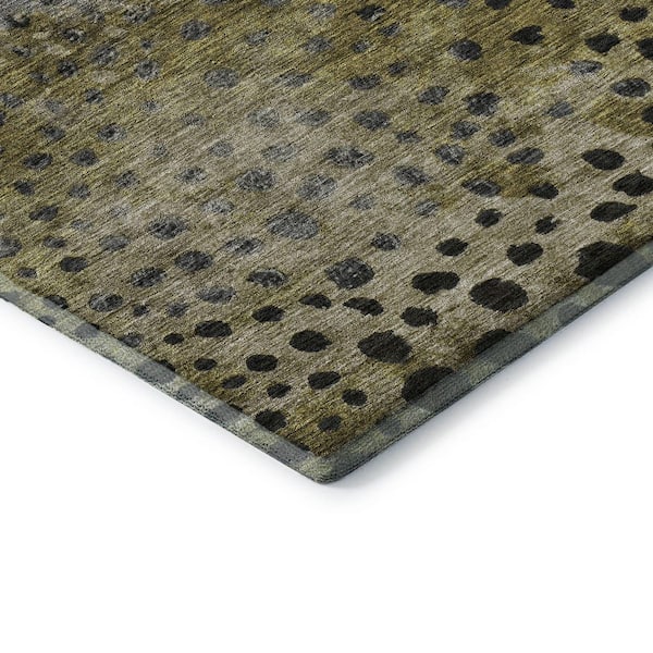 Mayfield Premium Machine Washable Abstract AMF1074 Brown 2 ft. 3 in. x 7 ft. 6 in. Runner Rug