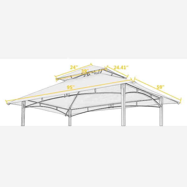 Mom Advise Patronize CASAINC 7.9 ft. x 4.9 ft. Double Tiered BBQ Tent Replacement Top Cover CA- BY2281 - The Home Depot