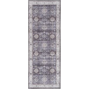 Fulton Charcoal 2 ft. x 5 ft. Vintage Persian Traditional Runner Kitchen Rug