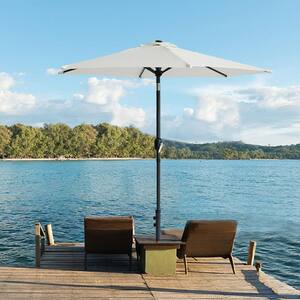 7.5 ft. Outdoor Market Patio Umbrella w/Crank Tilt Shade in Beige