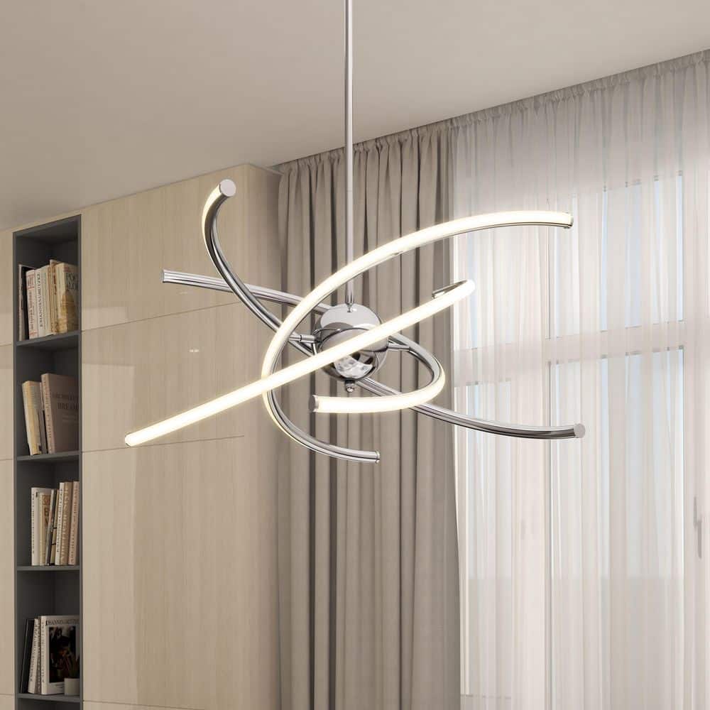 Silvio 18-Watts 1-Light Chrome Modern Polished 3CCT Selectable White Integrated LED Pendant Light price history on PriceWatchPro