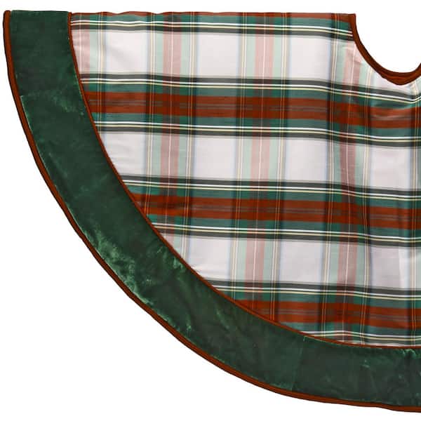 54 in. Polyester Multi Dupion Plaid Tree Collar