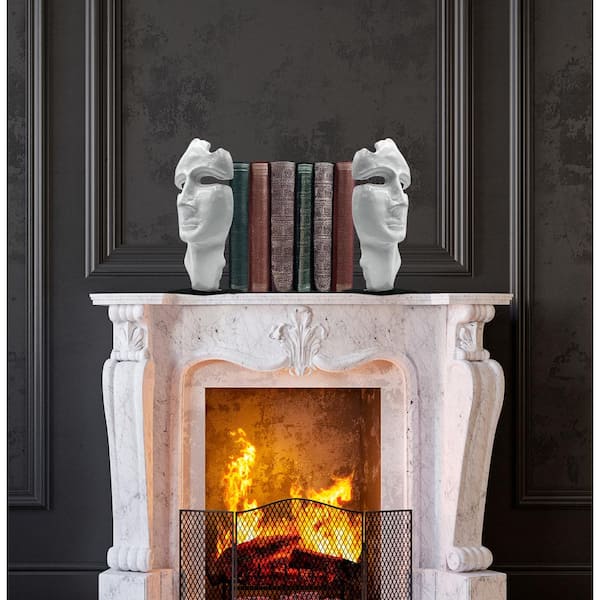 castellousa White 12 in. x 7 in Aluminum Metal Face Sculpture