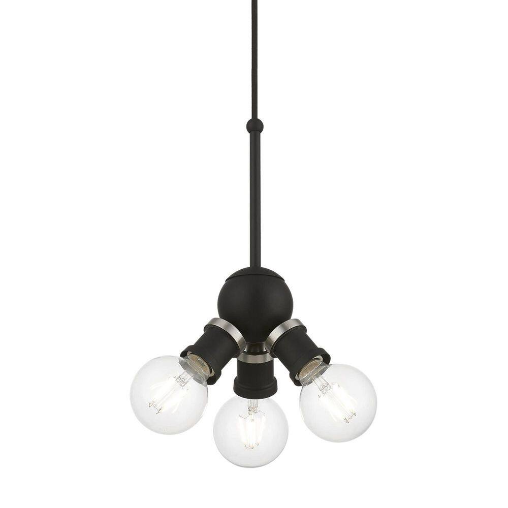Lansdale 3-Light Black and Brushed Nickel Indoor/Outdoor Pendant