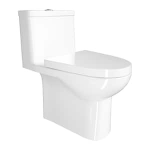 All In One Decor Carlisle 12 In Rough In 1 Piece 0 8 1 28 Gpf Dual Flush Round Toilet In White Seat Included Mtslhl The Home Depot