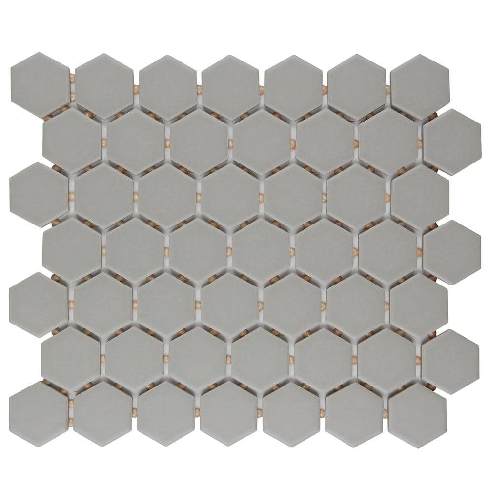 Daltile Restore Matte Natural Gray Hexagon 10 in. x 12 in. x 6mm Glazed