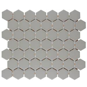 Restore Matte Natural Gray 12 in. x 10 Glazed Ceramic Hexagon Mosaic Tile (9.72 sq. ft./Case)