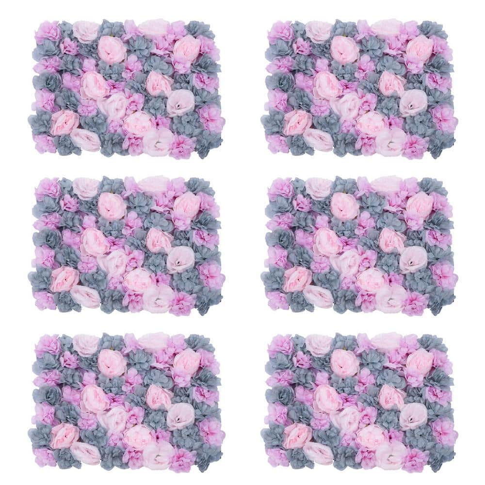 23 .6 in. x 15.7 in. Gray and Pink Artificial Floral Wall Panel Rose Dahlia Wedding Centerpieces (6-pieces) price history on PriceWatchPro