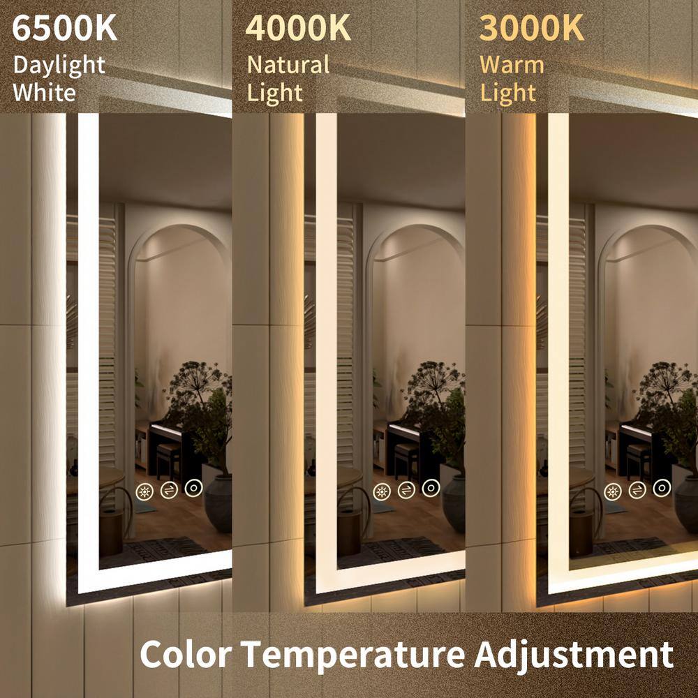 Taimei 70'' x 30'' Frameless LED Lighted Bathroom Vanity Mirror