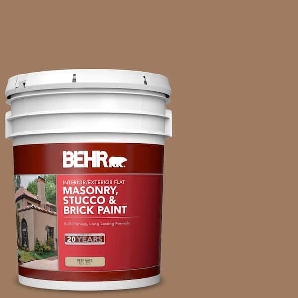 BEHR 5 gal. #BXC-08 Safari Brown Flat Interior/Exterior Masonry, Stucco and Brick Paint