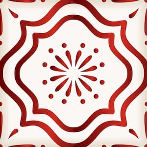 12 in. x 12 in. Red and Off-White B509 Vinyl Peel and Stick Tile (24 Tiles, 24 sq. ft./pack)