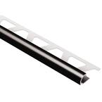 Rondec Black Color-Coated Aluminum 3/8 in. x 8 ft. 2-1/2 in. Metal Bullnose Tile Edge Trim