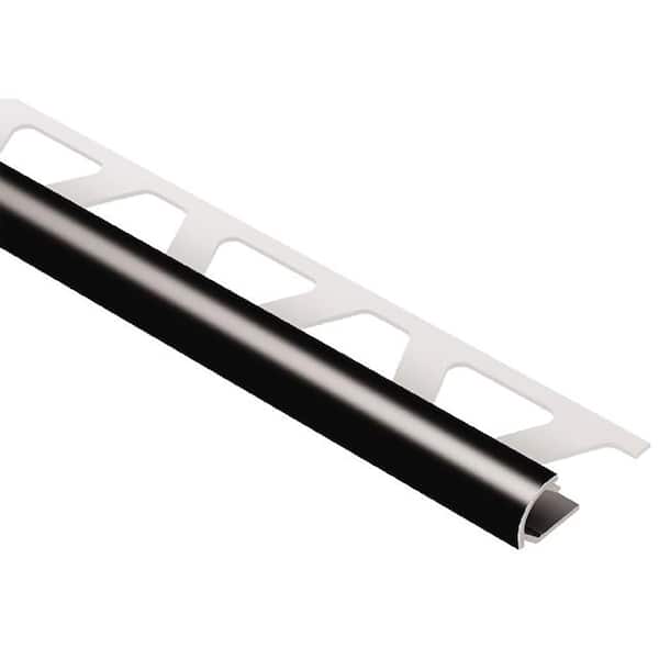 Schluter Rondec Black Color-Coated Aluminum 3/8 in. x 8 ft. 2-1/2 in. Metal Bullnose Tile Edge Trim