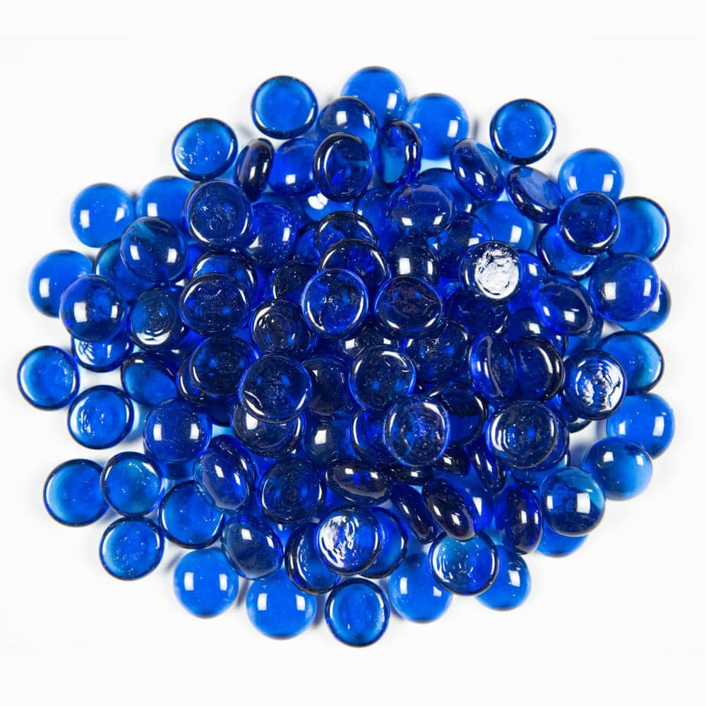 12 Bags, Light Blue Flat Marbles - 2 lb/bag 